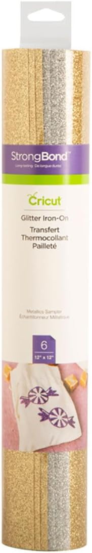 Cricut 2004820, Metall Glitzerfolie zum Aufbügeln, Sampler, One Size Metall One Size, Metall One Siz
