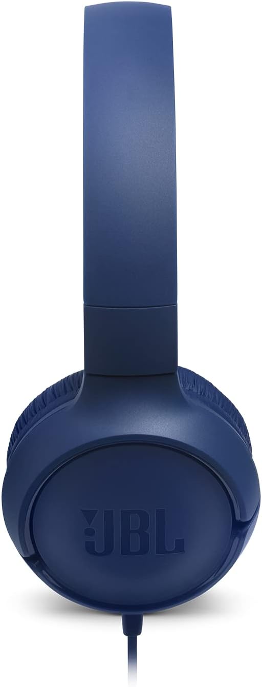 JBL Tune 500 On-Ear Kopfhörer mit Kabel in Blau – Ohrhörer mit 1-Tasten-Fernbedienung, integriertem