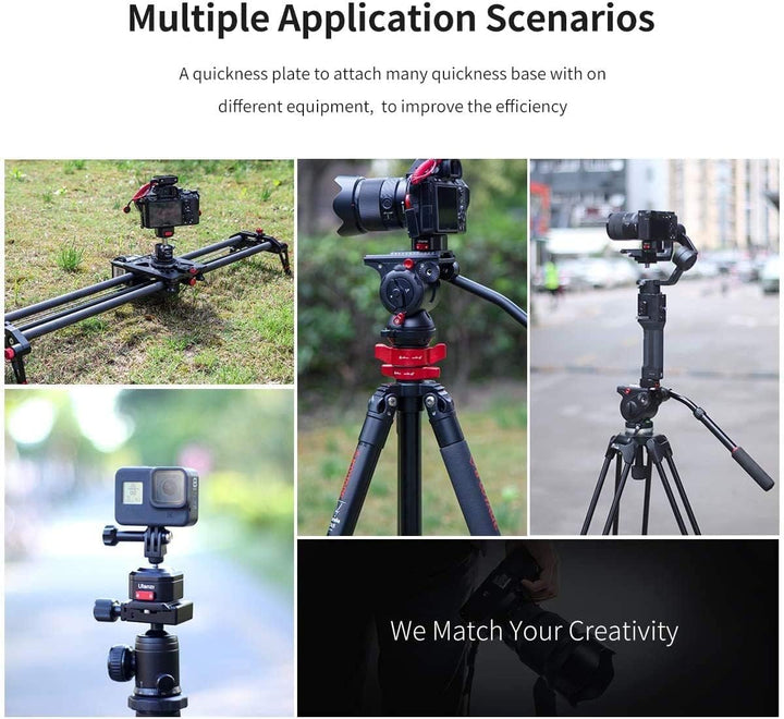 Kamera Schnellwechselplatte, ULANZI Claw Quick Release Plate mit 1/4" Schraubgewinde, Aluminium Schn