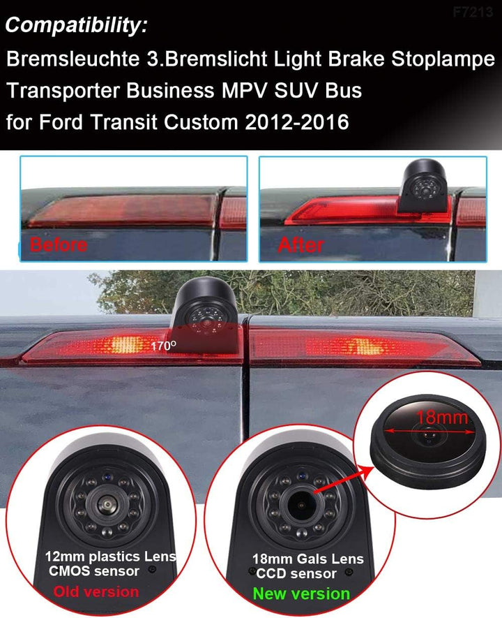 HD 1280 x 720 Pixels 1000TV Lines Auto Top Mount Third 3. Brake Bremsleuchte Kamera Bremslicht Rückf