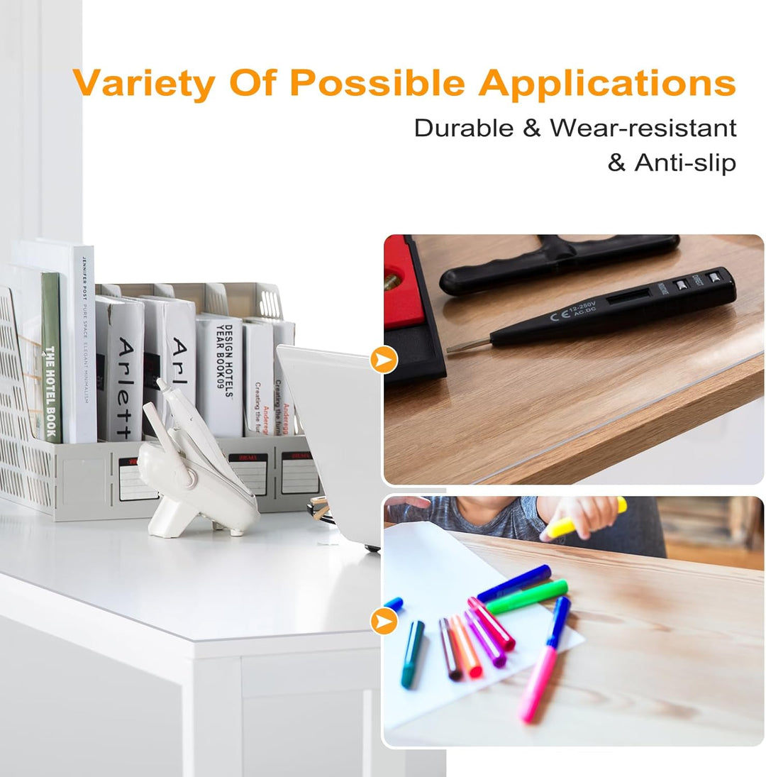 WOLTU Tischfolie 1 mm Tischdecke transparent wasserdicht, Tischschutz Folie abwaschbar, durchsichtig