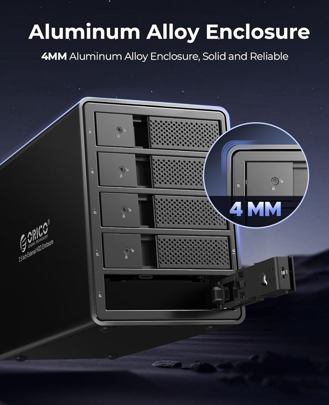 ORICO RAID 5 Bay Festplattengehäuse,USB 3.0 zu SATA Revision 3.0 Externes HDD Gehäuse für 3,5 Zoll H
