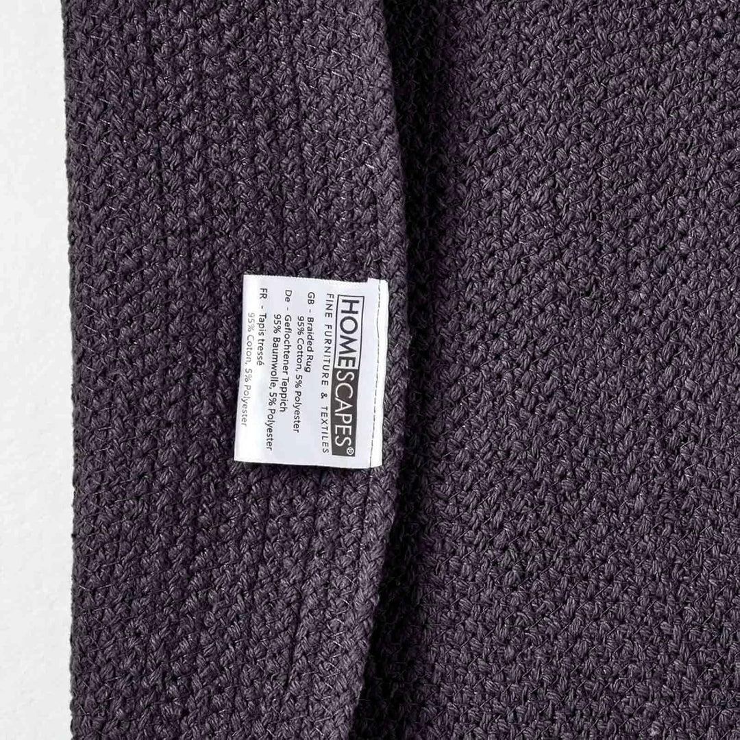 Homescapes runder Teppich 120 cm, schwarz, geflochtener Bettvorleger aus Baumwolle, Wendeteppich, ha