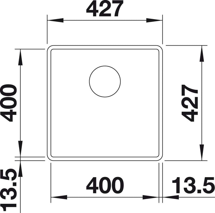 BLANCO SUBLINE 400-F | SILGRANIT anthrazit | Einbauart: Flächenbündig | ohne Ablauffernbedienung | 5