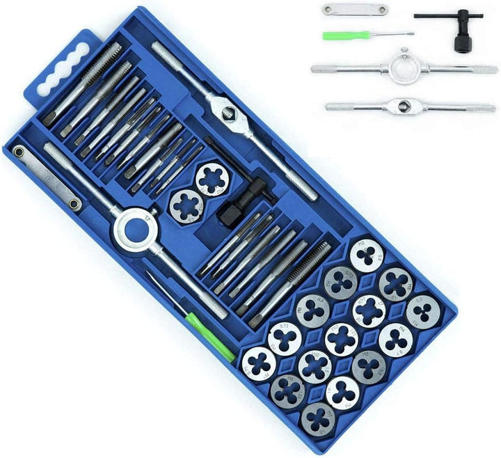 HENGMEI 40 teilig Gewindeschneidsatz Gewindeschneidwerkzeug-Satz Fein Gewinde Schneider Bohrer Werkz