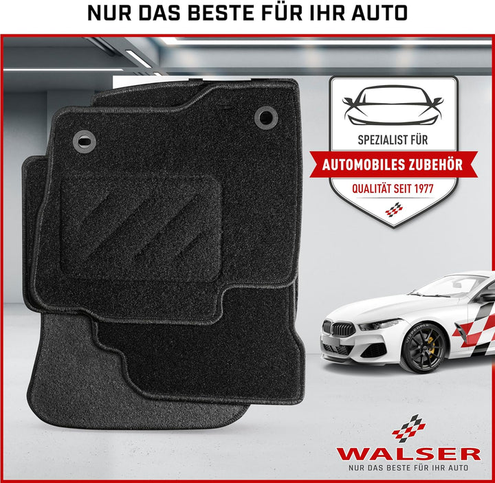 WALSER Auto Teppiche kompatibel mit FIAT 500X 09/2014-Heute, 100% passgenaue Auto Fussmatten Made in
