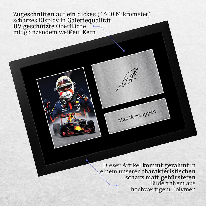 HWC Trading FR A4 Max Verstappen Formula 1 Geschenke Gedruckt, Signiert Autogramm Bild Für F1 Formel