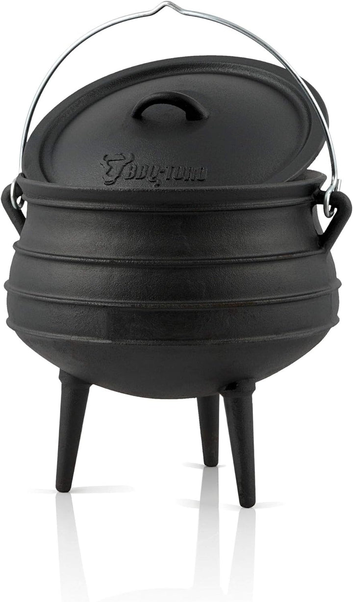 BBQ-Toro Potjie l Gusseisen Hexenkessel (Potjie #4 (ca. 12 Liter), mit Füsse) Guss Kochtopf l Südafr