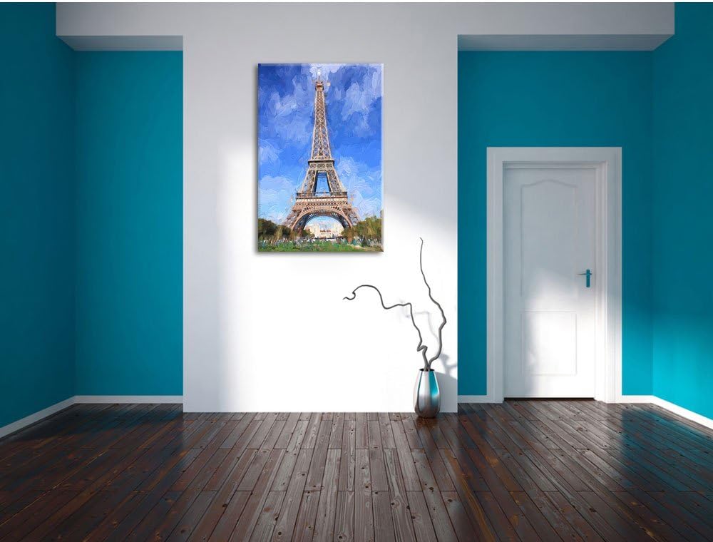 Eifelturm in Paris Pinsel Effekt, Format: 100x70 auf Leinwand, 100x70