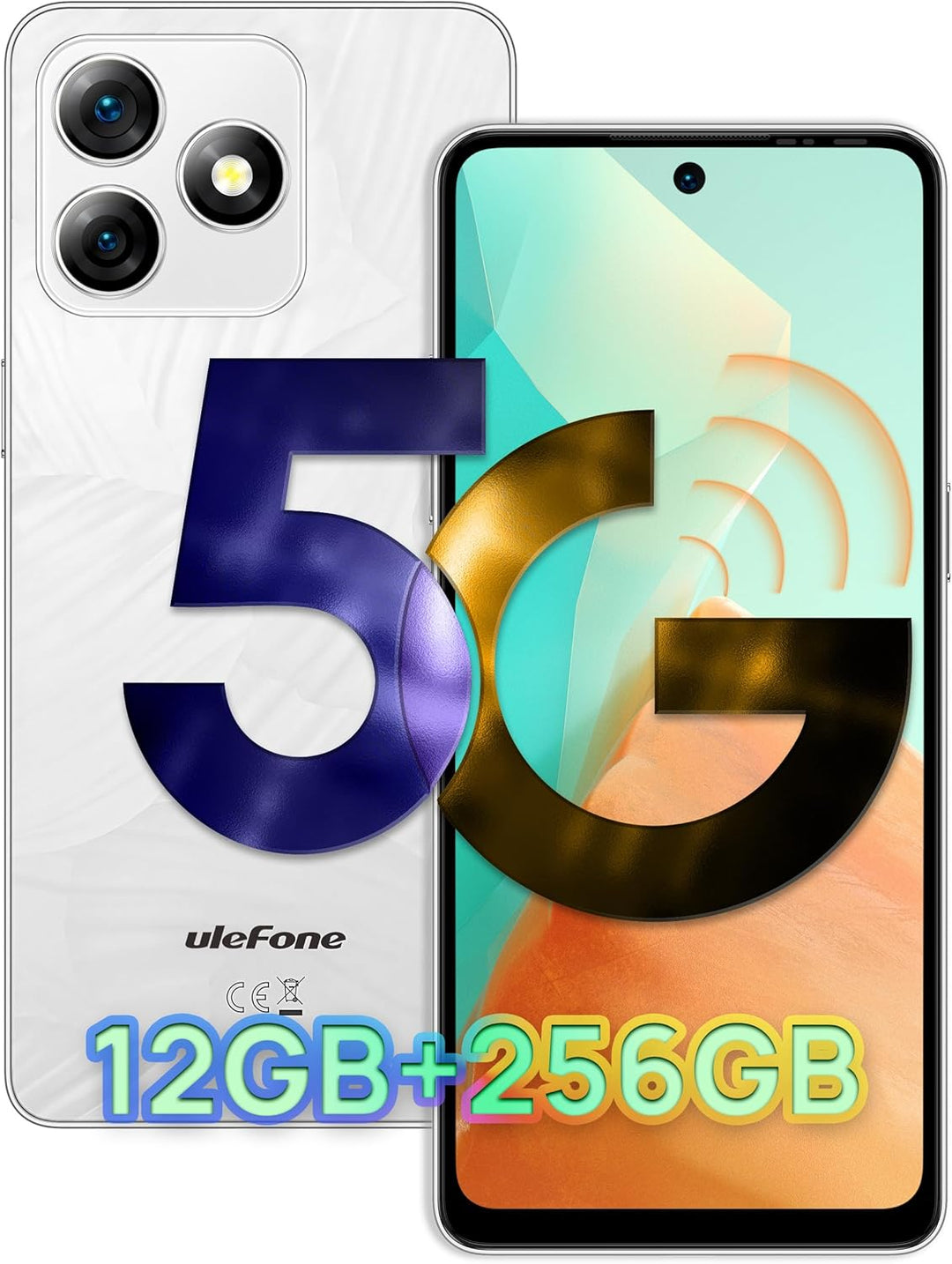 Ulefone Note 18 Ultra 5G Smartphone, 12GB+256GB/SD-2TB Handy Ohne Vertrag 50MP+32MP 6,78" FHD+ 5450m