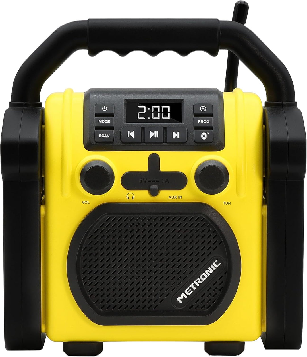 Metronic 477217 Baustellenradio Bluetooth tragbar FM stossfest/Musikleistung insgesamt 30 W Radio US