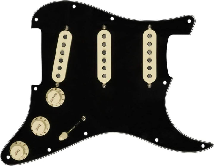 Fender Strat Pickguard, vorverkabelt, Custom Shop Custom '69 SSS, schwarz, 11-Loch, PG Schwarz Brauc