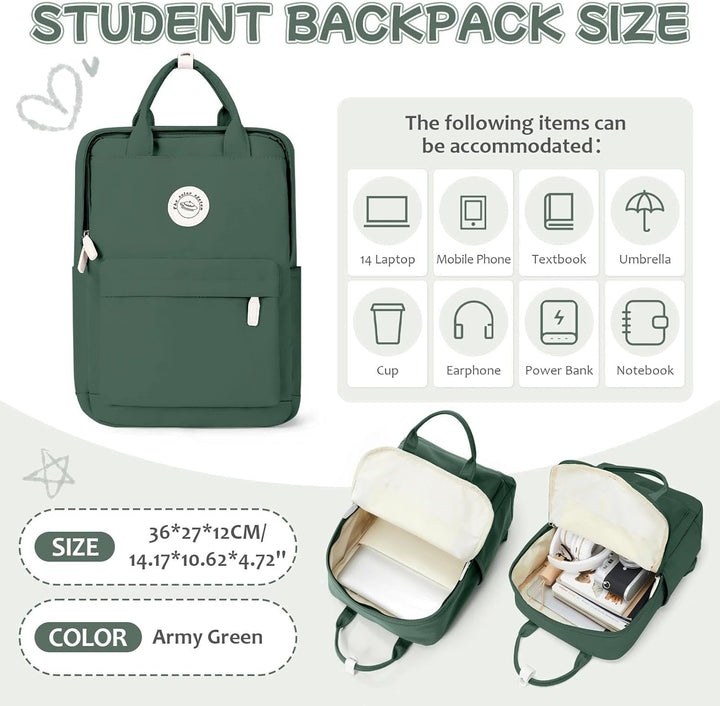 Rucksack Mädchen Teenager Jungen Schulrucksack 14 Zoll Laptop Schulranzen Leichtgewicht Schultaschen