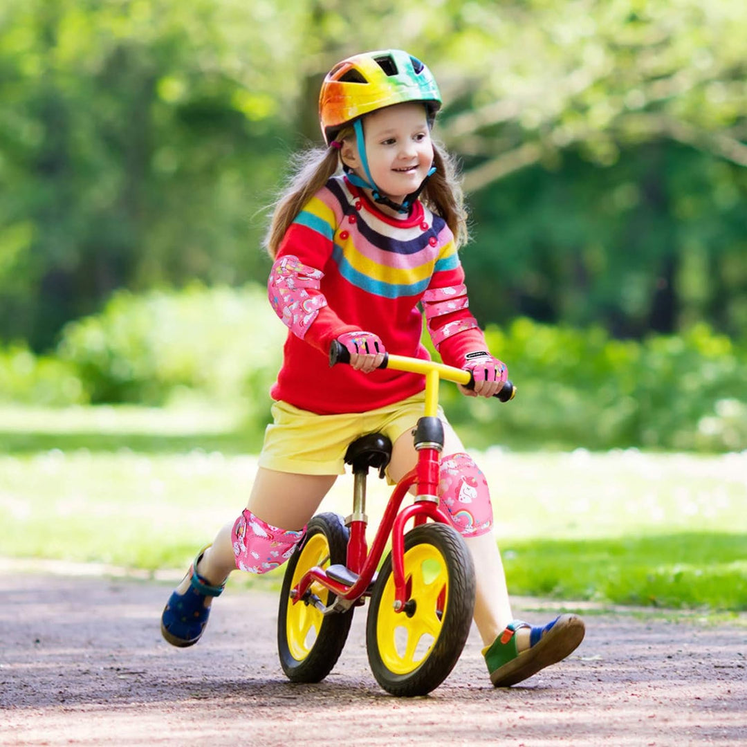 CLISPEED Kniesch¨¹tzer f¨¹r Kinder, Knie- und Ellbogensch¨¹tzer f¨¹r Kinder mit Fahrradhandschuhen f