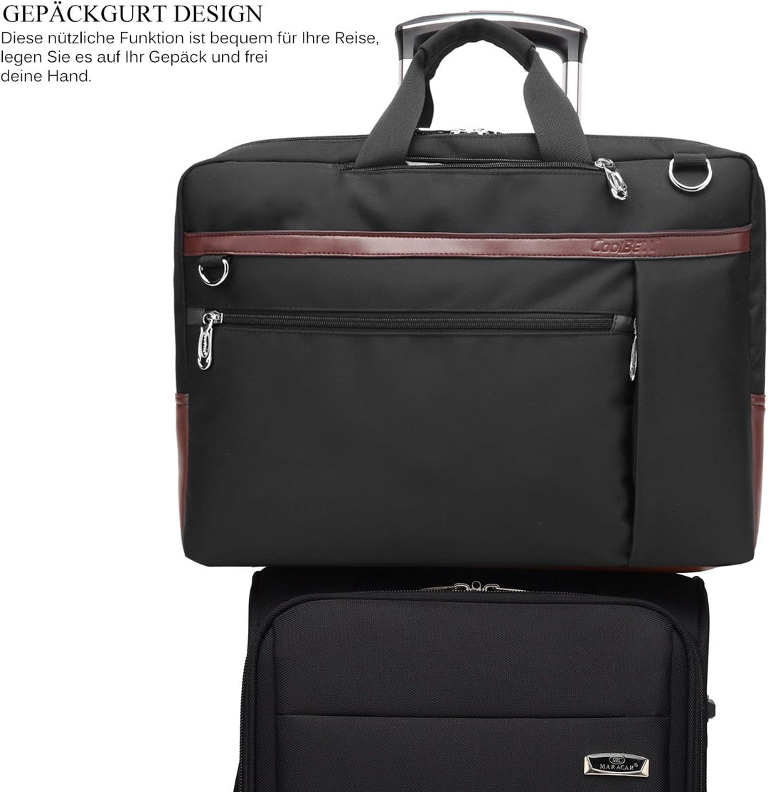 CoolBELL umwandelbar Aktentasche Rucksack Messenger Bag 15,6 Zoll Laptoptasche Herren Business Umhän