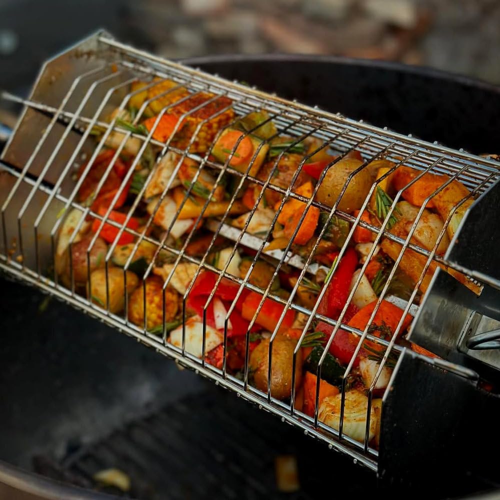 BBQ-Toro Edelstahl Grillrondell für Drehspiess, Universal Grillkorb für Grillspiess, Tumbler Käfig K