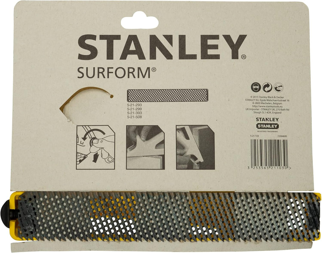 Stanley Surform Hobbyhobel (werkzeugloser Blattwechsel, 270 mm Länge, 255 mm Blattlänge, Griff aus K