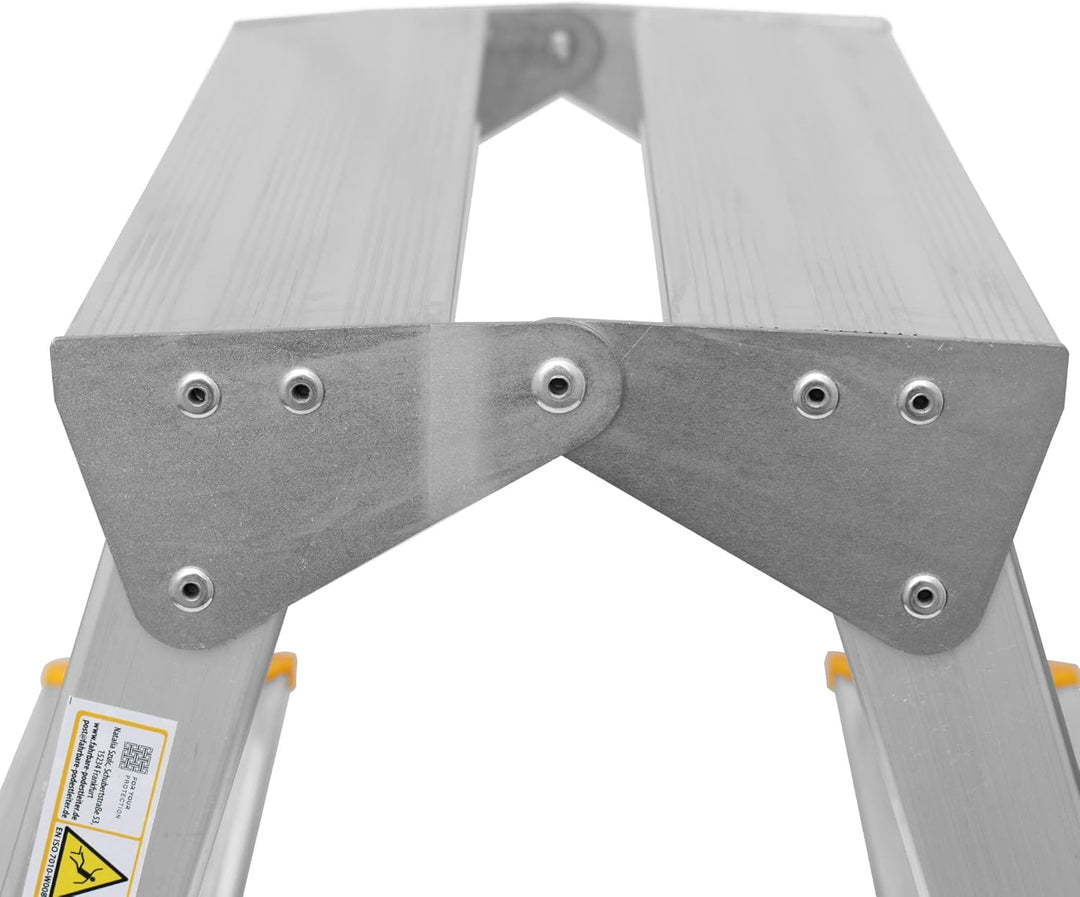 Zweiseitige Aluleiter Klappleiter Haushaltsleiter 2x2 Stehleiter Tragkraft 150kg TÜV | 2 Stufen / 15