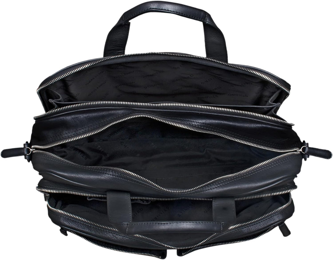STILORD 'Remus' Ledertasche Umhängetasche Leder Aktentasche Gross 15,6 Zoll Laptoptasche abnehmbarer