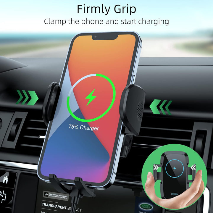 Handyhalterung Auto mit Ladefunktion 15W Qi Ladestation Auto Wireless Charger KFZ Halterung für iPho