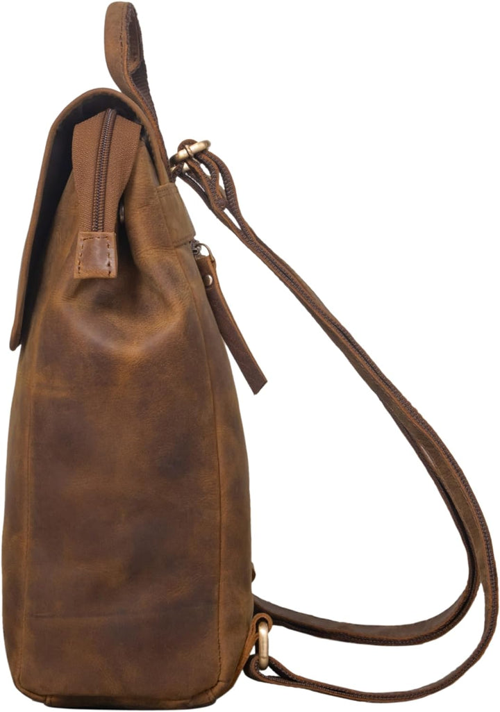 STILORD 'Misha' Moderner Leder Rucksack Unisex Daypack für Damen Herren DIN A4 kompakter Messenger B