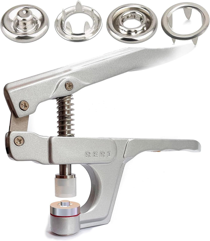 Druckknopf Set mit Zange, Φ9.5mm Jersey Druckknöpfe Metall Nähzubehör Buttons Knöpfe zum Annähen Wer