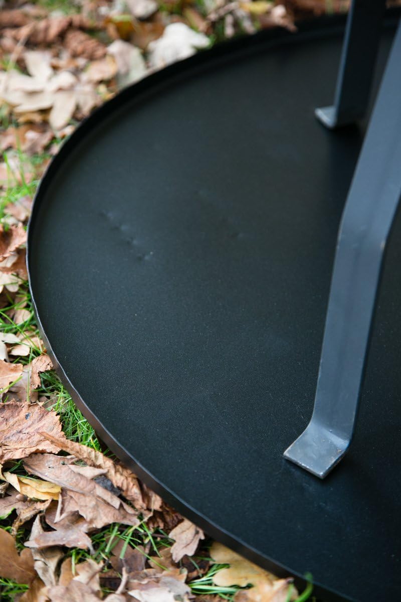 KUHEIGA Bodenplatte für unsere Feuerkörbe Funkenplatte Unterlegplatte Ø: 71cm mit Füssen