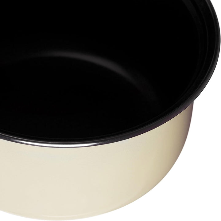 5pc Cream Bauch Pfanne Set, Antihaft-Kohlenstoffstahl, Bakelit Griffe Naturweiss, Naturweiss