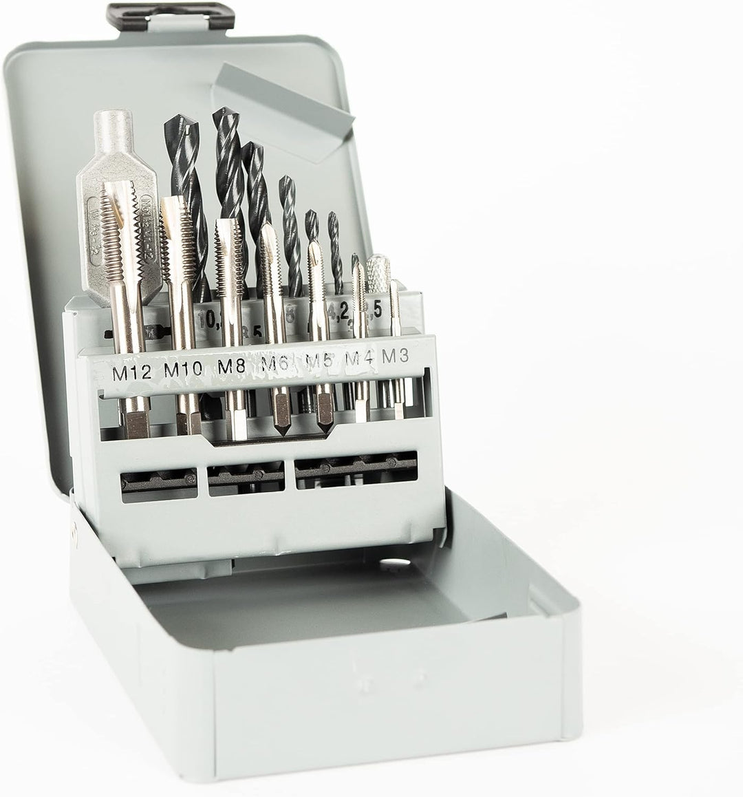 GSR Gewindeschneider Set, 17-teilig, HSSG Gewindebohrer Set, M3-M12, Mit Gewindebohrer-Halter 1/4''