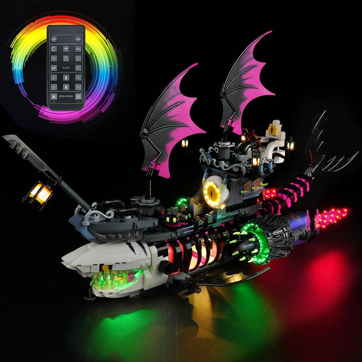 cooldac Led Licht Kit für Lego 71469 DREAMZzz Albtraum-Haischiff, Fernbedienung Kreative Dekorlichte