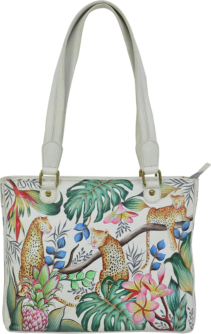 Anuschka Women's Messenger bag aus Echtleder, klein ?Handbemalte Handwerkskunst | Floral Charm