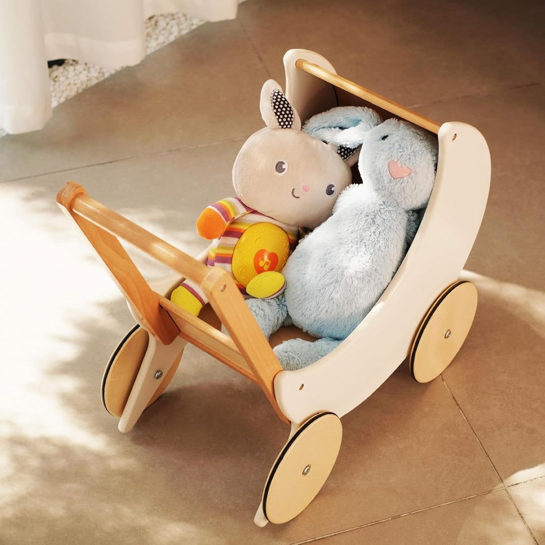 wuuhoo® Lauflernwagen aus Holz - höhenverstellbare Lauflernhilfe mit Puzzle, und Zahlen - Pädagogisc