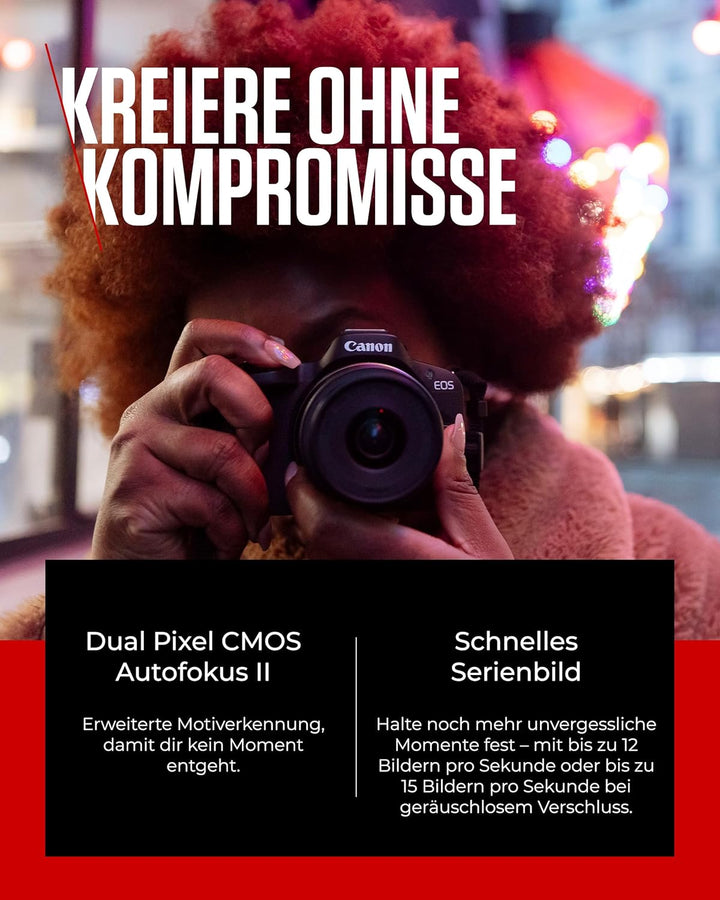 Canon EOS R50 Systemkamera + RF-S 18-45 is STM Objektiv - Spiegellose Kamera (Digitalkamera mit Auto