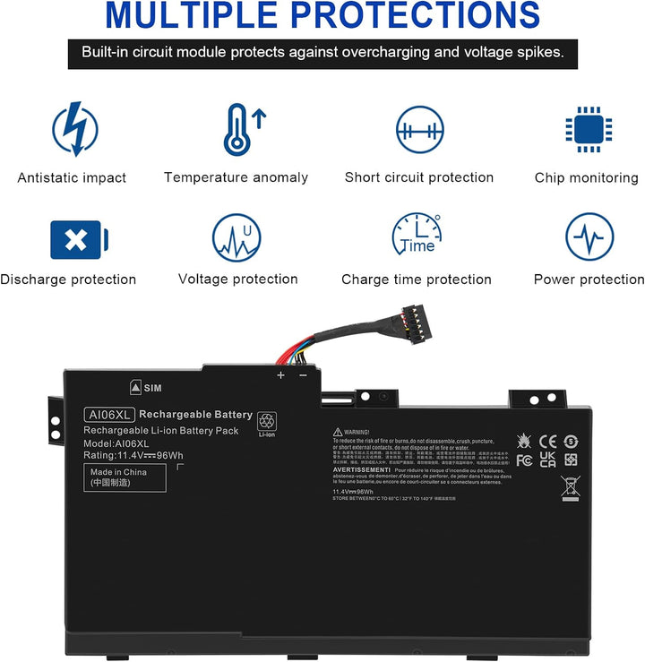 ASUNCELL 96Wh AI06XL Laptop Akku für HSTNN-LB6X HSTNN-C86C 808397-421 808451-001 808451-002 AI06096X