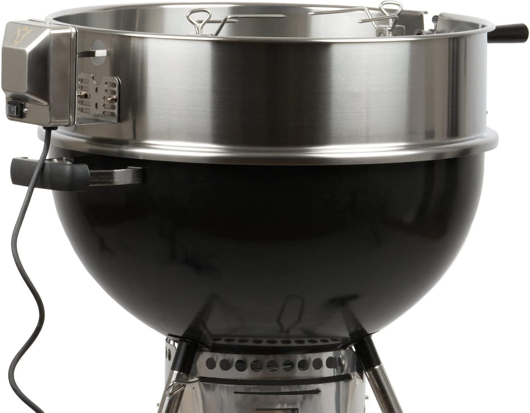 BBQ-Toro Edelstahl Grillspiess Set für 57 cm Kugelgrill, Rotisserie, Drehspiess für Holzkohle