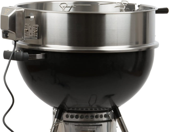 BBQ-Toro Edelstahl Grillspiess Set für 57 cm Kugelgrill, Rotisserie, Drehspiess für Holzkohle