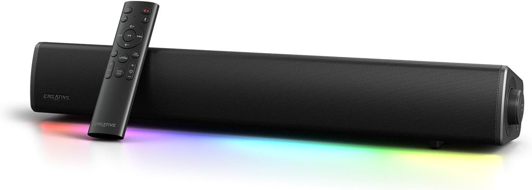 CREATIVE Sound Blaster GS5 RGB Gaming Soundbar mit SuperWide-Technologie, Stromversorgung über Adapt