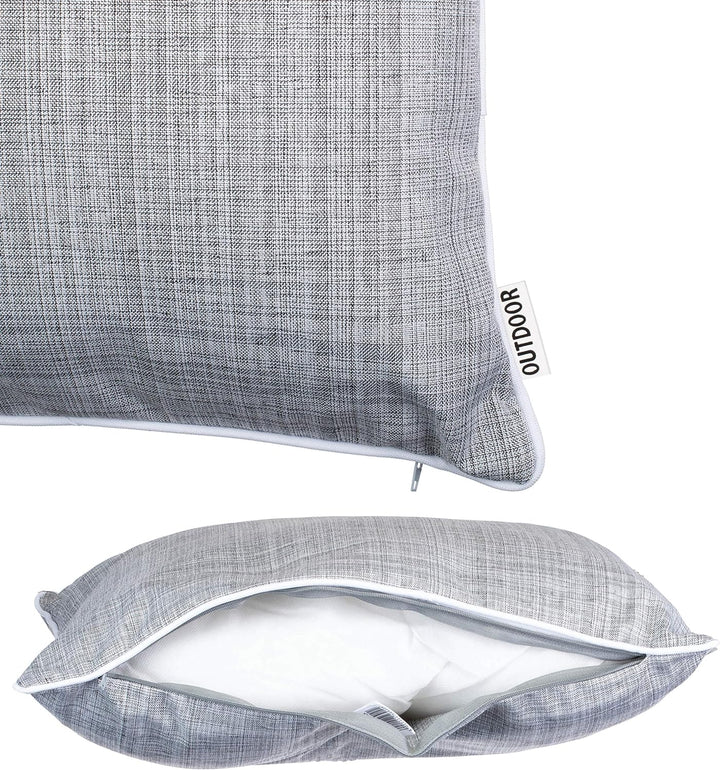 Brandsseller Outdoor Garten Kissen Dekokissen mit Paspel - Leinenoptik Uni Schmutz- und Wasserabweis