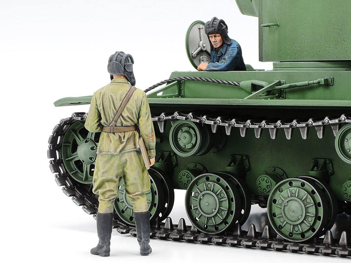 Tamiya 35375 1:35 Rus. Sw. Pz. KV-2 Gigant 152mm-originalgetreue Nachbildung, Modellbau, Plastik Bau