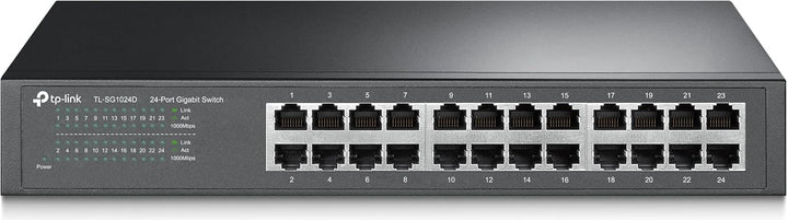 TP-Link TL-SG1024D 24 Port Gigabit Netzwerk Switch (Rackmount, 48Gbit/s Switching-Kapazität, 24*RJ-4