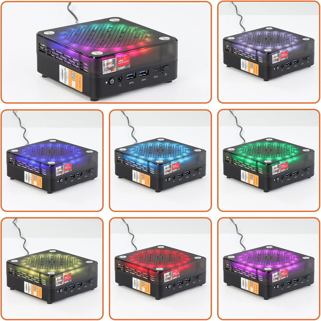 AWOW Mini PC – AMD Ryzen 5 7430U (6 Kerne, bis 4,3 GHz), 32GB DDR4, 512GB PCIe 3.0 SSD, Radeon-Grafi