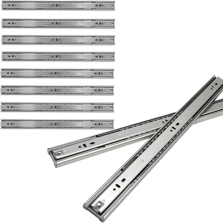 Tubiaz 4 Paar(8 Stück) Schubladenschienen 600mm mit Rillenkugellager, H 1.2 * 1.2 * 1.5mm, für Schub