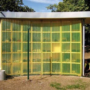 Polyester Lichtwellbahn/Wellpolyester gelb transparent (30000 x 1000 mm), 30000 x 1000 mm