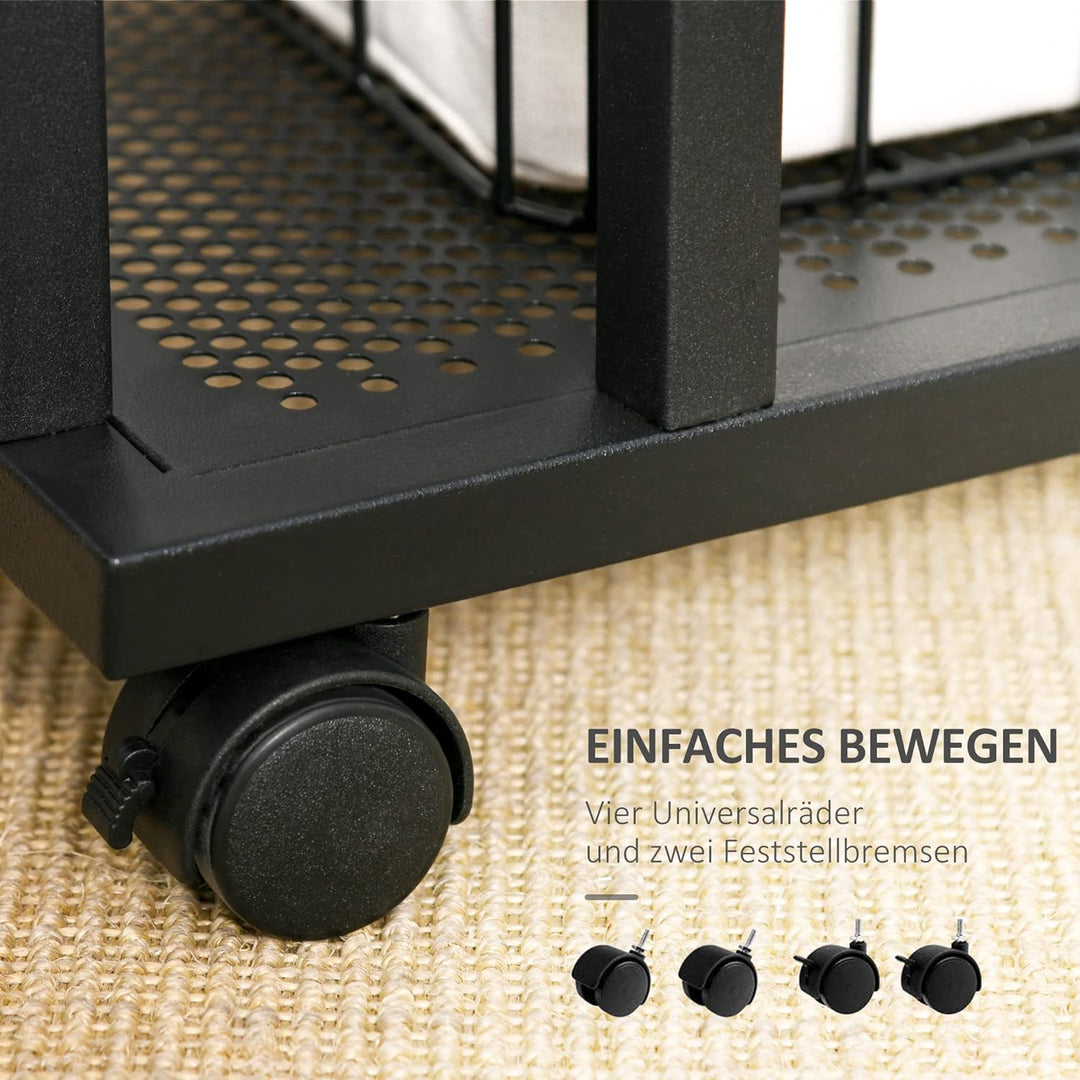 HOMCOM Beistelltisch C-Form Rollwagen Servierwagen Laptoptisch Sofatisch Beistelltisch Nachttisch Be