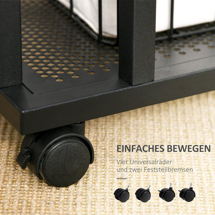 HOMCOM Beistelltisch C-Form Rollwagen Servierwagen Laptoptisch Sofatisch Beistelltisch Nachttisch Be