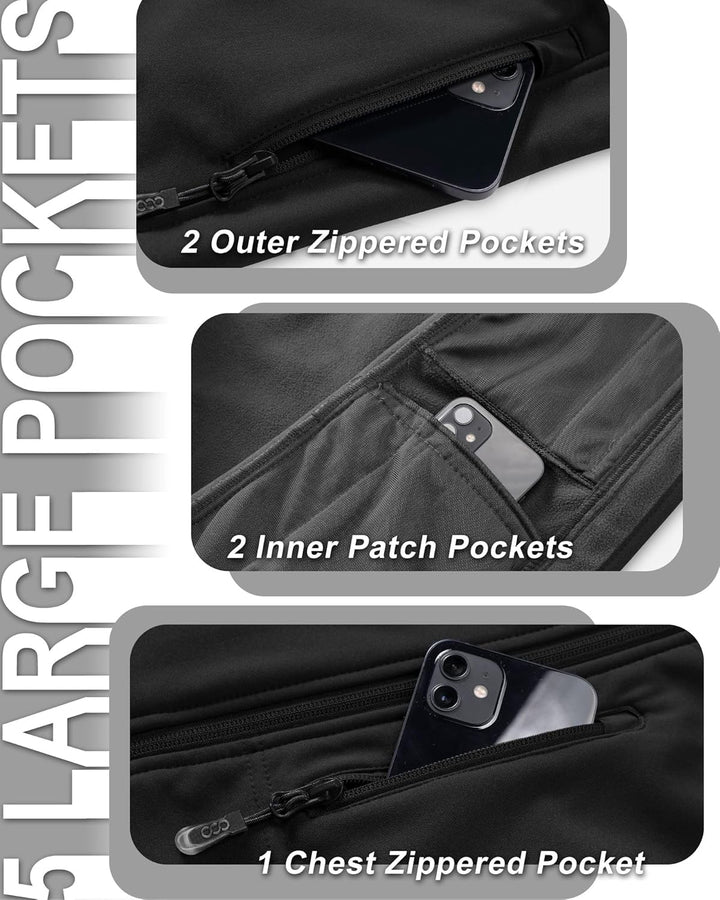 33,000ft Damen Softshell Westen mit Abnehmbare Kapuze Fleece Gefütterte Ärmellose Jacke Wasserdichte