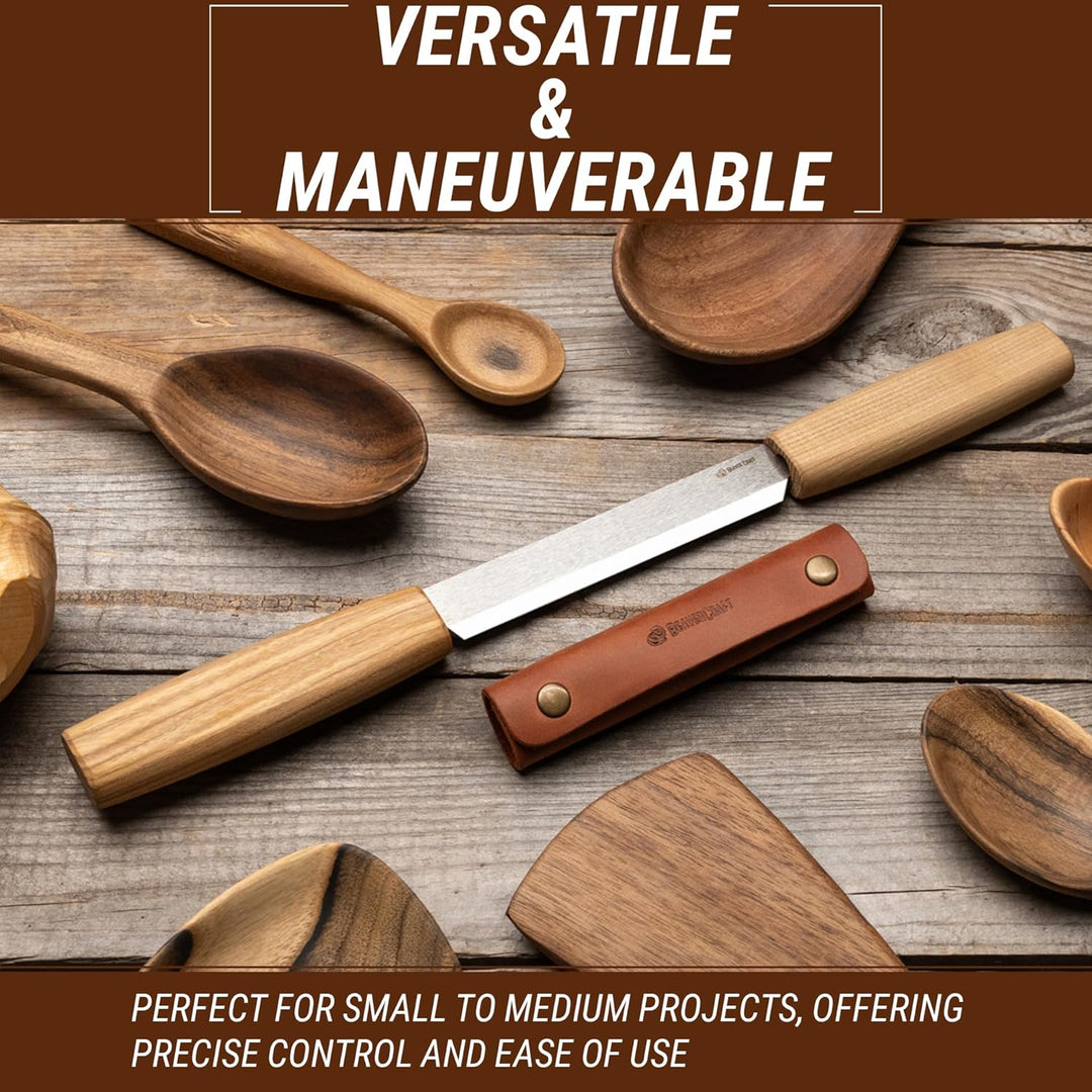 BeaverCraft DK2s Zugmesser mit Lederscheide, Holzbearbeitungswerkzeug, 10,9 cm, Zugmesser, Holzschni