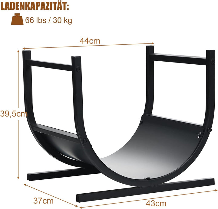 COSTWAY Kaminholzregal Metall Brennholzregal mit 4 Räder, Feuerholzregal Holzscheitregal Kaminholzko