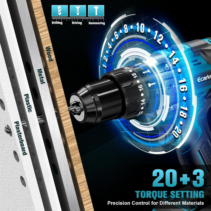 Ecarke Akku Schlagbohrschrauber für Ma-kita 18V Lithium-Akku, Akku Bohrmaschine & Akkuschrauber 2150