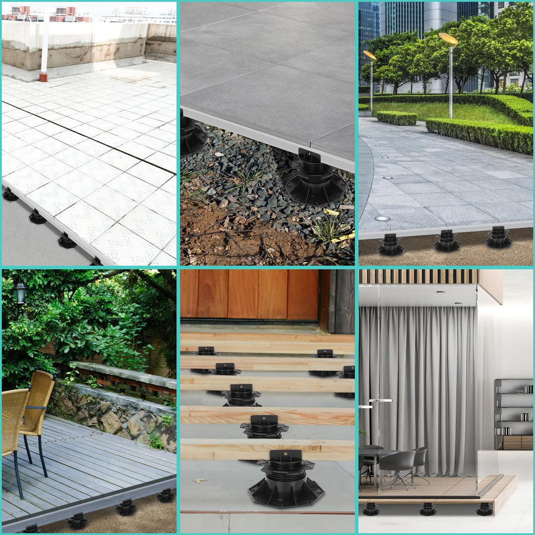 Ansobea 50 Stück Stelzlager höhenverstellbar 60-140mm,Tragfähigkeit von 1700kg,sind perfekt für WPC-